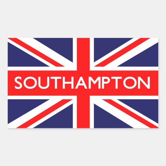 Pegatina Rectangular Southampton : Bandera británica (Anverso)