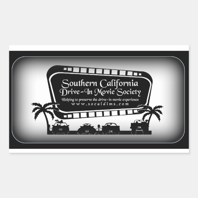 Pegatina Rectangular Southern California Drive-In Movie Society (Anverso)