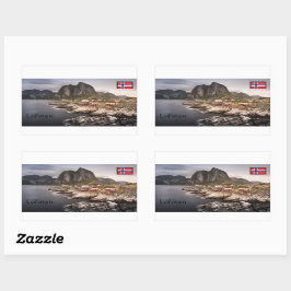 Pegatina Rectangular Souvenir de Lofoten Fishing Village