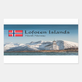 Pegatina Rectangular Souvenir de Lofoten Noruega