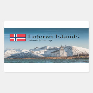 Pegatina Rectangular Souvenir de Lofoten Noruega