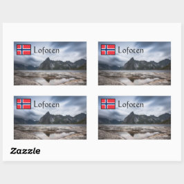 Pegatina Rectangular Souvenir de Lofoten Noruega