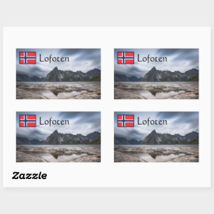 Pegatina Rectangular Souvenir de Lofoten Noruega