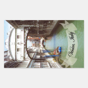 Pegatina Rectangular Souvenir del Puente de Sighs de Venecia Italia