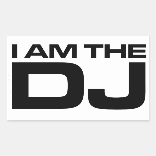 Pegatina Rectangular Soy El DJ (Anverso)