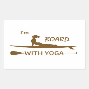 Pegatina Rectangular Soy tablero con yoga