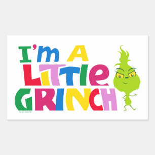 Pegatina Rectangular Soy un pequeño Grinch Gráfico Colorido