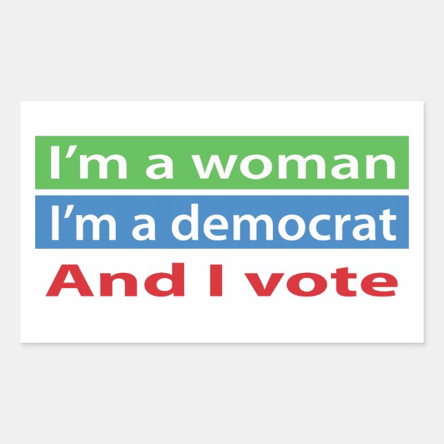 Pegatina Rectangular ¡Soy una mujer y voto! (Anverso)