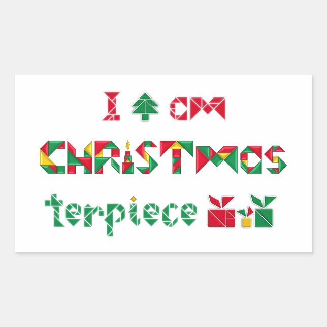 Pegatina Rectangular Soy una obra maestra de CRISTO (Anverso)