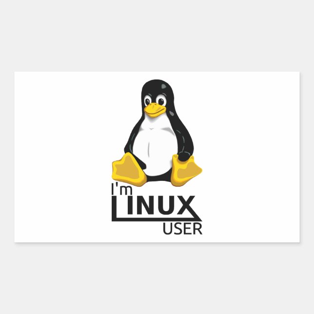 Pegatina Rectangular Soy usuario de Linux (Anverso)