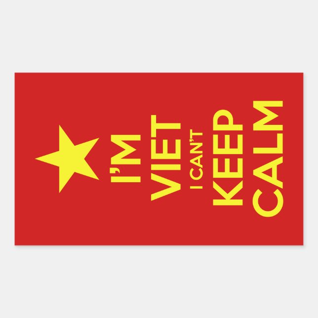 Pegatina Rectangular Soy vietnamita y no puedo mantener la calma (Anverso)