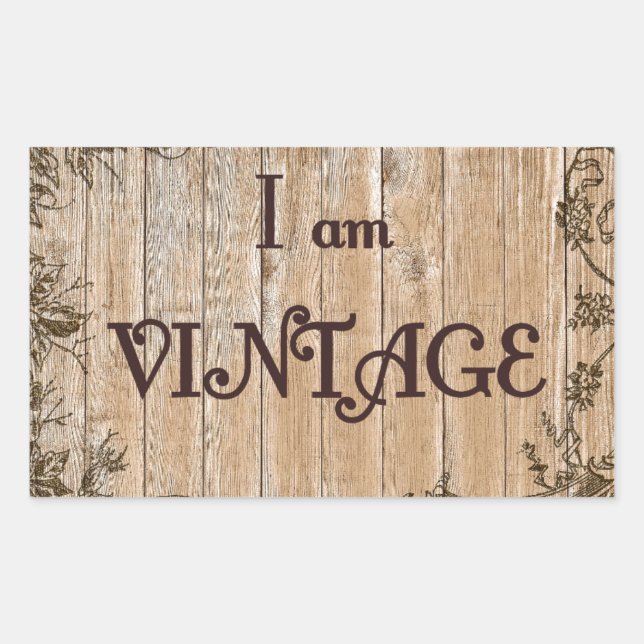 Pegatina Rectangular Soy Vintage (Anverso)