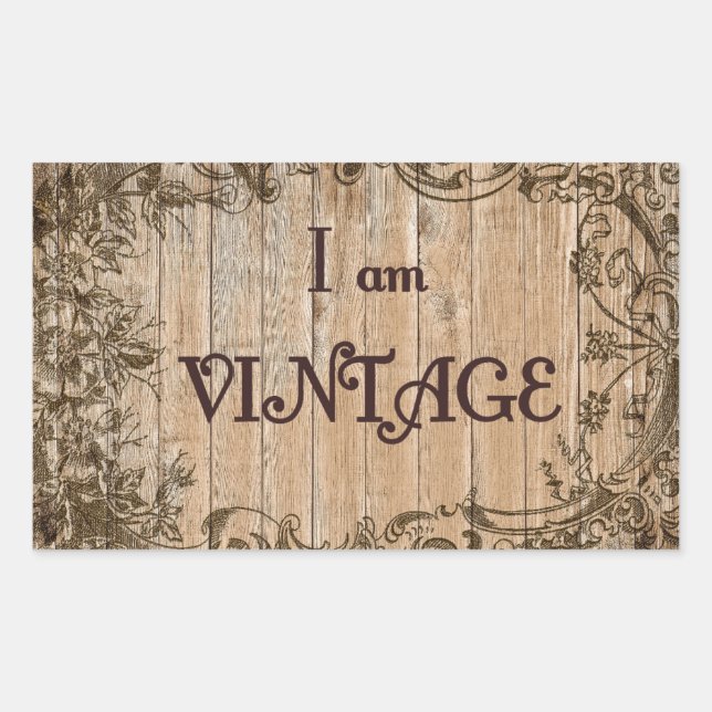 Pegatina Rectangular Soy Vintage (Anverso)