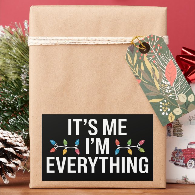 Pegatina Rectangular Soy yo, estoy todo coincidiendo con Navidades fami (Vacaciones)