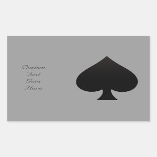 Pegatina Rectangular Spade - Icono de conjunto de tarjetas