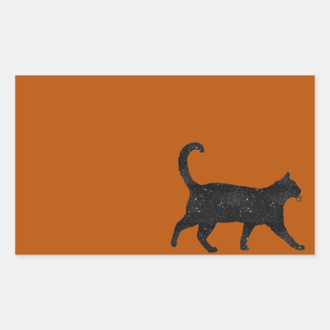 Pegatina Rectangular Sparkly Cat (Anverso)