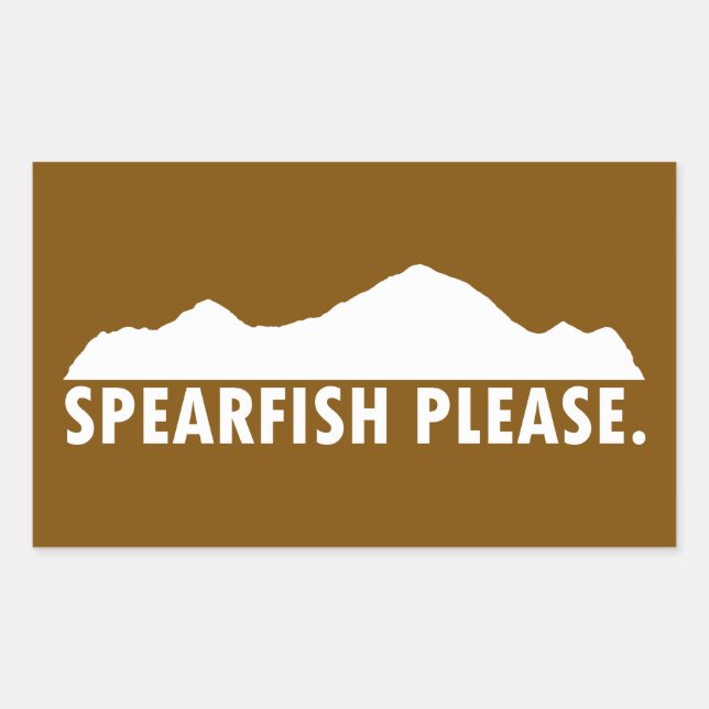 Pegatina Rectangular Spearfish Dakota del Sur Por favor (Anverso)
