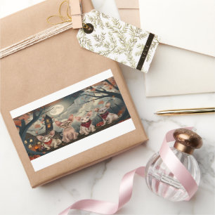 Pegatina Rectangular Sphynx Cat Halloween Spooky