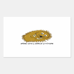Pegatina Rectangular Spikey con un lado de la actitud