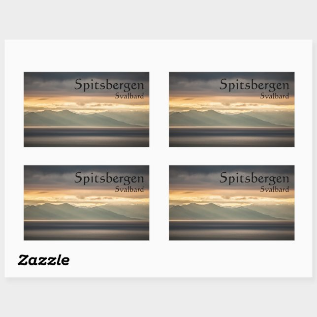 Pegatina Rectangular Spitsbergen Svalbard (Hoja)