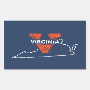 Pegatina Rectangular Split V Virginia State Love