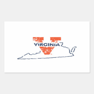 Pegatina Rectangular Split V Virginia State Love