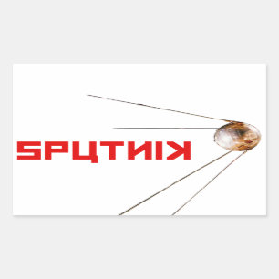 Pegatina Rectangular SPUTNIK - espacio/ruso/Unión Soviética/tecnolog