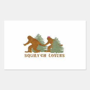 Pegatina Rectangular Squatch Lovers