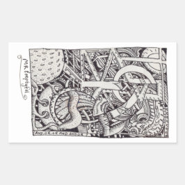 Pegatina Rectangular Sr. Emptyful, Dibujo de tinta