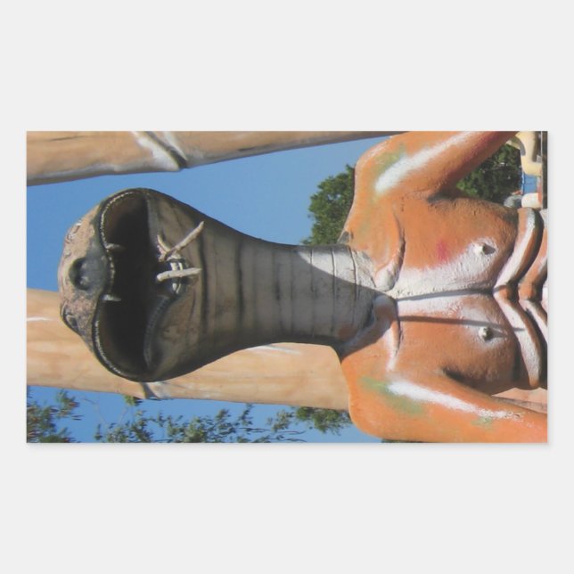 Pegatina Rectangular Sr. Snake AKA Cobra Jefe ... Infierno Budista (Anverso)