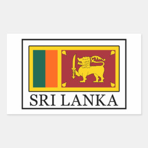 Pegatina Rectangular Sri Lanka