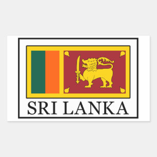 Pegatina Rectangular Sri Lanka