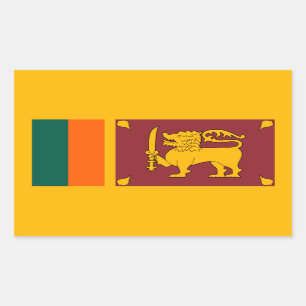 Pegatina Rectangular Sri Lanka - bandera srilanquesa