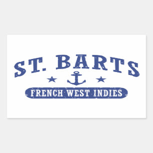 Pegatina Rectangular St. Barts French West Indies