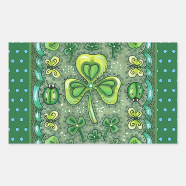 PEGATINA RECTANGULAR ST. EL DÍA DE PATRICK DE LOS CHICOS DE ARTE FOLK N (Anverso)