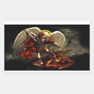 Pegatina Rectangular St. Michael el Archangel