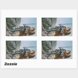 Pegatina Rectangular St. Michael el Archangel (detalle; M 017)