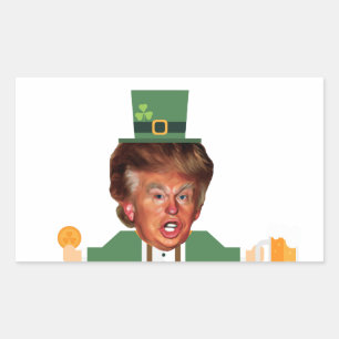 Pegatina Rectangular st patricys trump leprechaun
