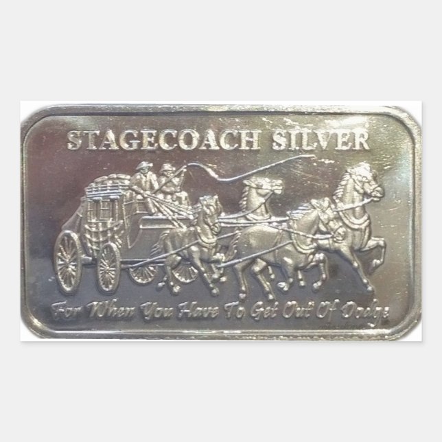 Pegatina Rectangular Stagecoach Silver (Anverso)