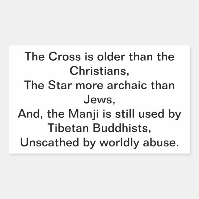 Pegatina Rectangular Star Cross Manji Buda Christ Hankamer Artjunkhaus (Anverso)