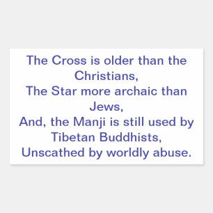 Pegatina Rectangular Star Cross Manji Buda Christ Hankamer Artjunkhaus