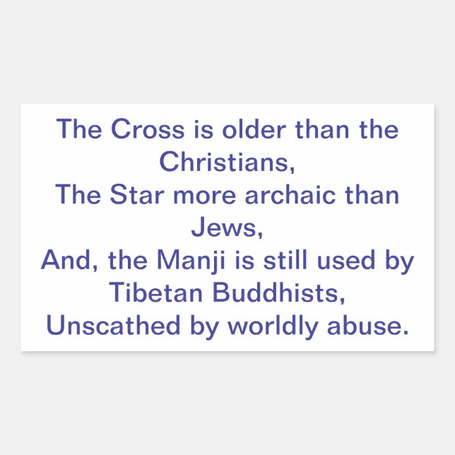 Pegatina Rectangular Star Cross Manji Buda Christ Hankamer Artjunkhaus (Anverso)