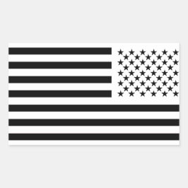 Pegatina Rectangular Stars and Stripes Black 