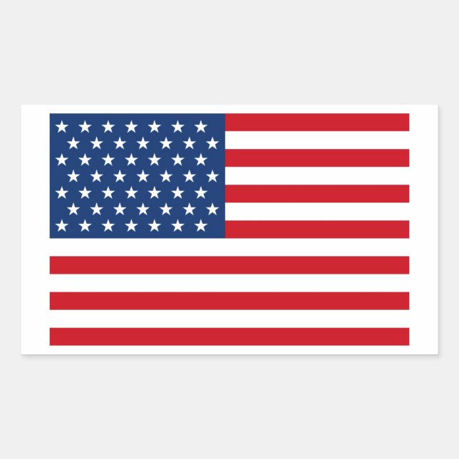 Pegatina Rectangular Stars and Stripes USA (Anverso)
