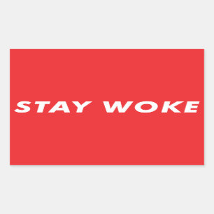 Pegatina Rectangular Stay Woke