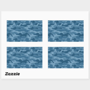 Pegatina Rectangular Steel Blue Monocolor Camo
