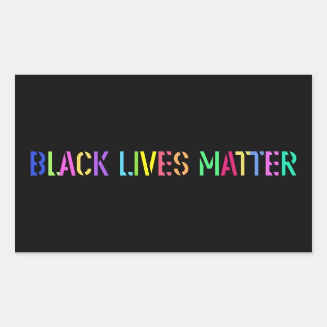 Pegatina Rectangular Stencil de Black Lives Matter 02 Levantar Multi St (Anverso)