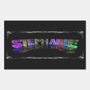 Pegatina Rectangular Stephanie - la Stephanie conocida en 3D se