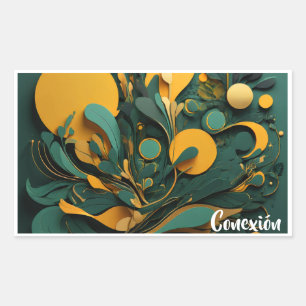 Pegatina Rectangular Sticker Grande Arte Biodiversidad Viva Conexión