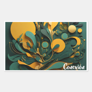 Pegatina Rectangular Sticker Grande Arte Biodiversidad Viva Conexión